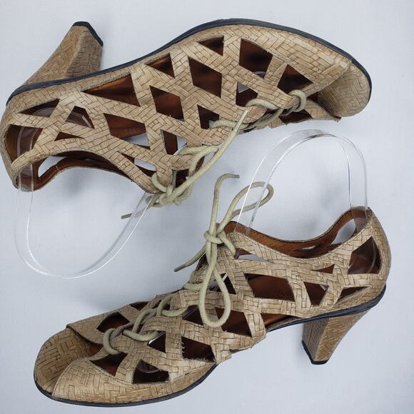 Gentle Souls Okey Dokey Brown Leather Gladiator Heels Sandals Women's Size 8 - Picture 16 of 16